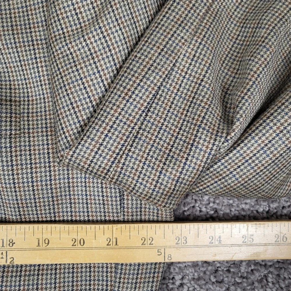 LRL Ralph Lauren Blazer Mens 44L Tan Silk Wool‎ Houndstooth Sport Coat